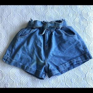 Vintage Paper Bag mom shorts with tie